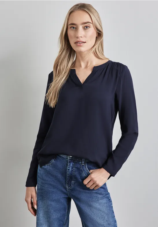 Street One Bluse in Unifarbe 
