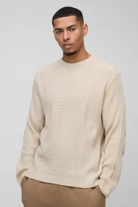 Strickpullover in Waffeloptik