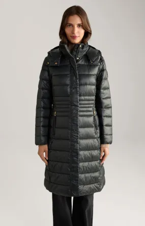 Wattierter Steppmantel in Schwarz